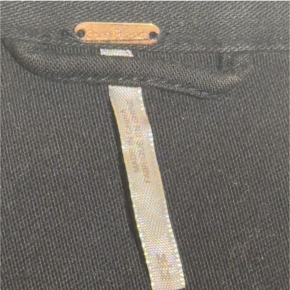 Free People Black Zip Up Jacket with Lace Up Sleeves -‎ Military Style - Size M - Picture 6 of 10